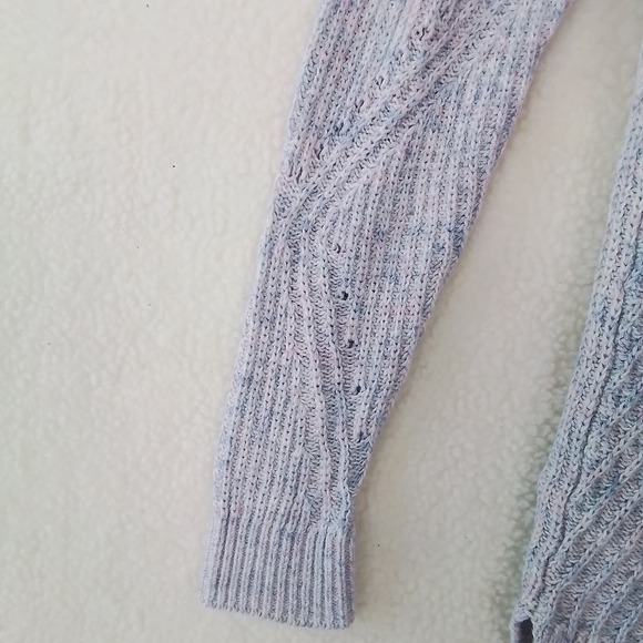 LOFT Cotton Blend Knit Sweater Size Medium Petite in Blue Pink White - Picture 5 of 9